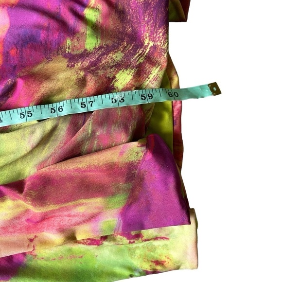 Club L PHANTASY LIME PRINT NECKLINE COWL MAXI DRESS Rainbow size 2 Sexy Disco - Picture 9 of 10